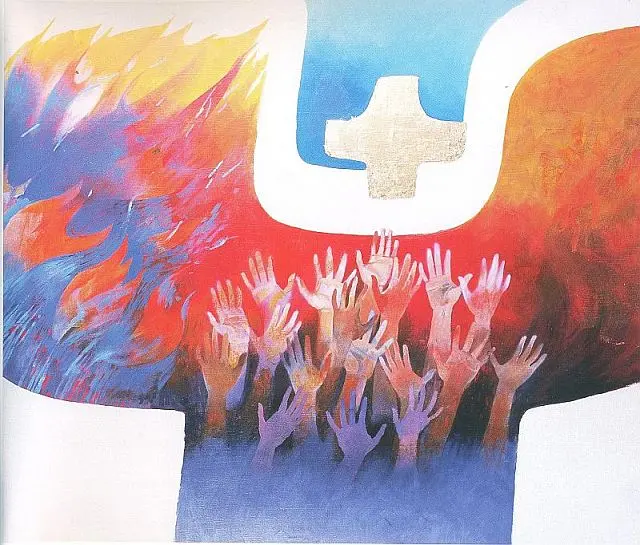 Arcabas Pentecost Ascension small a