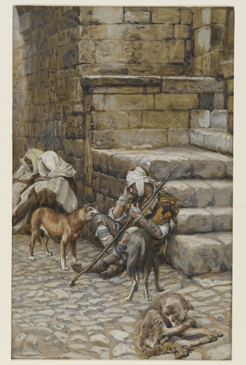 Brooklyn museum the poor lazarus at the rich man's door (le pauvre lazare à la porte du riche) james tissot